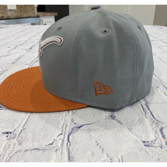 New Era Cap Hat Men’s Size 7 1/4” Color Gray Orange Texas Longhorns Fitted - Picture 5 of 12